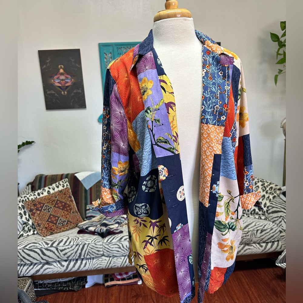 Vintage Patchwork Print Over-Shirt - image 3